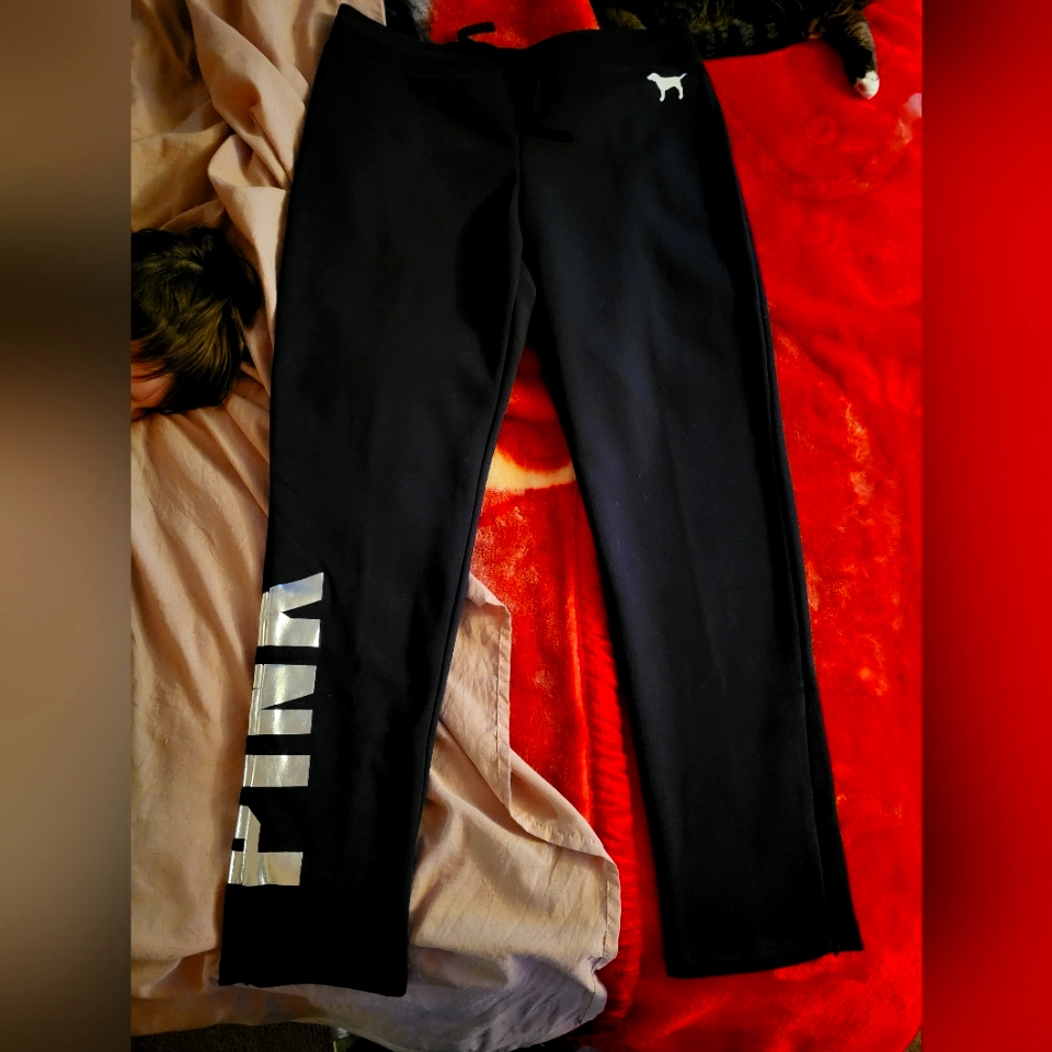 Vs Pink Rare Fleece Lined Sweatpants Size Large Nwot